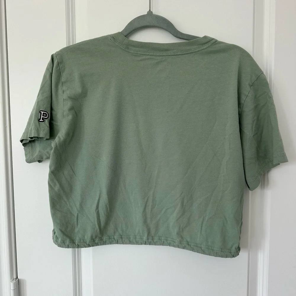 Pink Green Cropped short sleeve T-Shirt - Picture 4 of 5